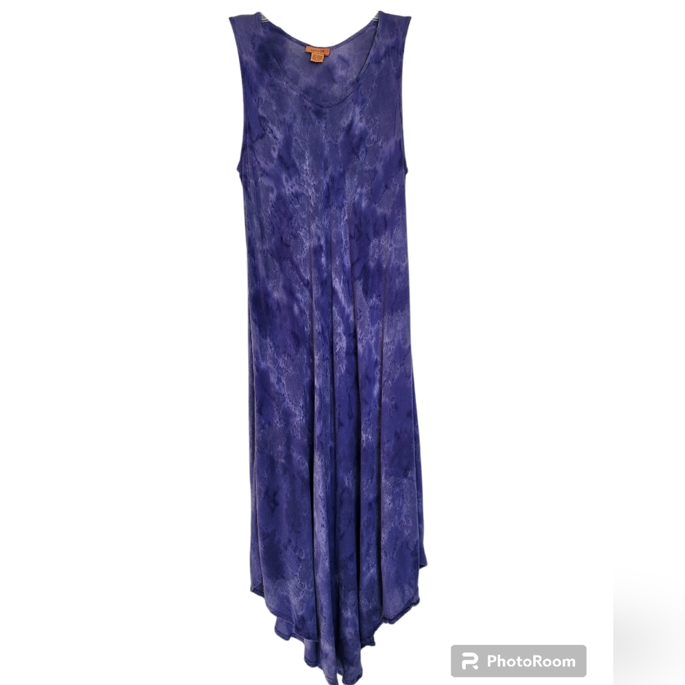 Sakkas Purple Sleeveless Maxi sun beach dress Watercolor print free size